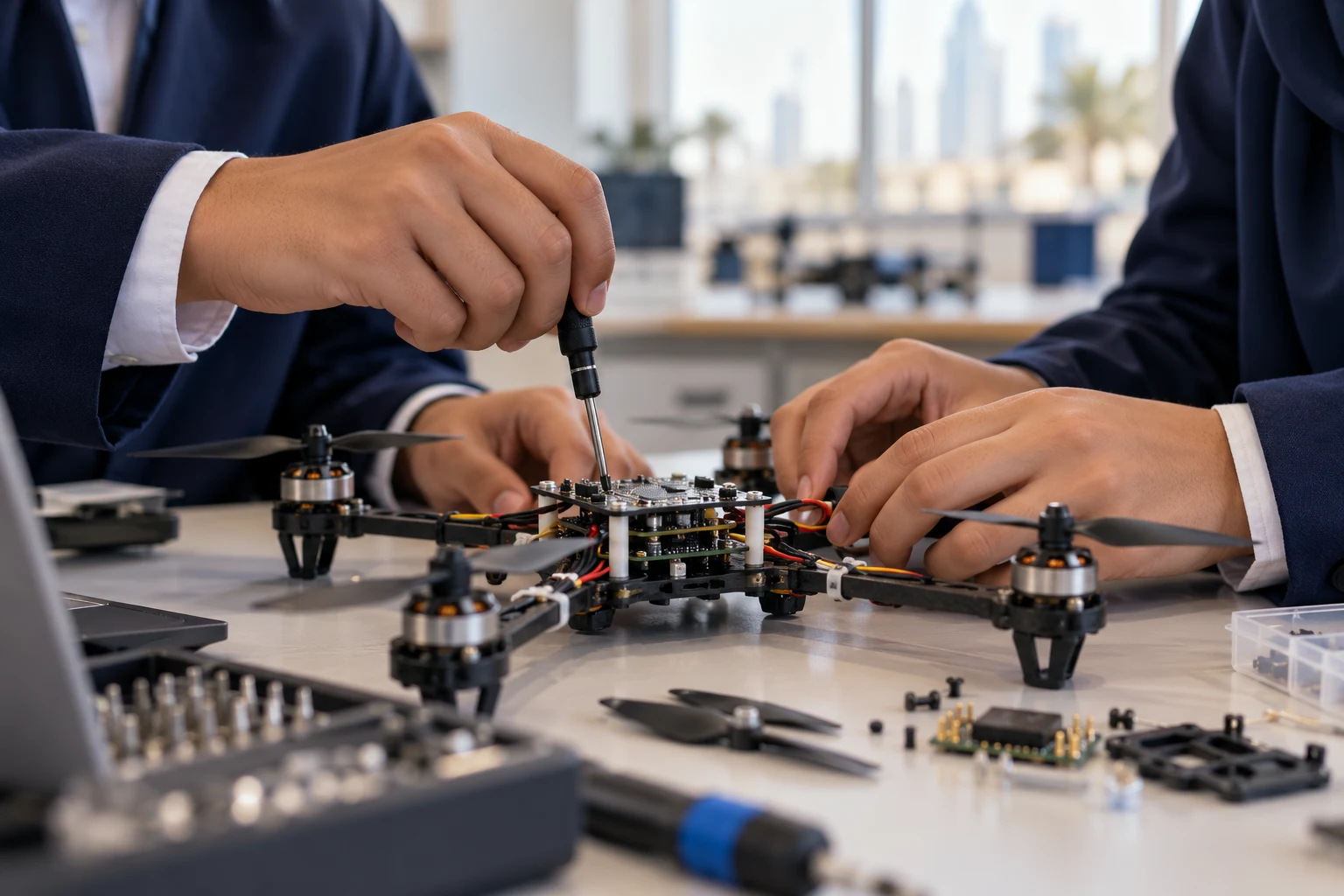Illustrative hands-on drone learning in a school