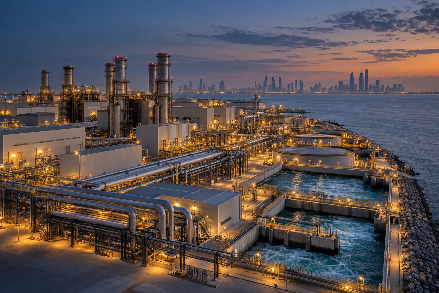 Illustrative coastal energy and water infrastructure
